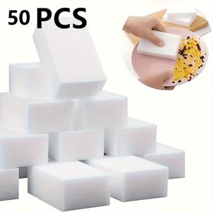 TEMU 50/100pcs, 매직 스폰지 닦아, 멜라민 폼 스폰지, 가정용 청소 스폰지, 접시 스폰지, 주방 청소 스폰지, 세차 스폰지, 싱크 오븐 스토브 플레이트 욕실 샤워 타일 벽 신발, 청소 용품, 청소 도구|싱크대|씽크대