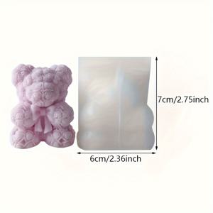 TEMU 1개 3D 나비 장미 곰 모양 아로마테라피 캔들 실리콘 몰드, 아로마테라피 캔들 비누 만들기용 데이 방 장식