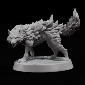 TEMU 신비한 불 늑대 미니어처 - 12K 레진 프린트, RPG 호환, 그림 그리기 & 수집 준비 완료