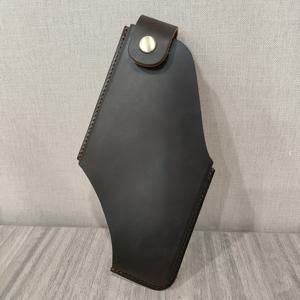 TEMU 남성용 정품 가죽 레트로 폰 홀스터 - 일상 및 야외 활동용 울트라-씬 벨트 클립 허리 가방, 브라운 탑 그레인 소가죽 스냅 버튼 클로저, 휴대폰 지갑|핸드폰가방