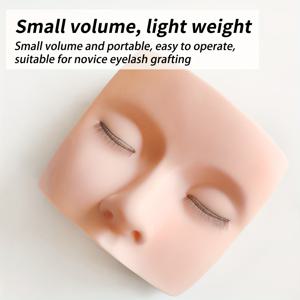 TEMU 속눈썹 연장 연습 헤드 - 110-120 클러스터 속눈썹이 있는 리얼리스틱 3D 마네킹, 알코올 무첨가, 배터리 없음, 초보자를 위한 휴대용 훈련 도구