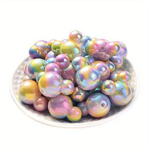 TEMU 5개 30x25mm 아크릴 루스 스페이서 비즈 - 파스텔 무지개빛 곰 머리 동물 비즈, DIY 주얼리 만들기, 목걸이 팔찌 귀걸이 키체인 공예용품, 핸드메이드 선물 장식, 재미있는 디자인 액세서리