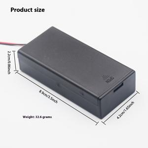 TEMU 18650 배터리 홀더 케이스 박스 와이어 리드 포함, 2 슬롯 플라스틱 배터리 보관 용기 3.7V 18650 리튬 전지용, 미충전 전원 모드, 배터리 포함되지 않음 - 덮개가 있는 듀얼 슬롯 커넥터