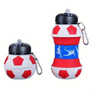 TEMU 1개 550ml/18.6oz 축구 모양 스포츠 물병 - 휴대용 접이식 물병 - 누수 방지