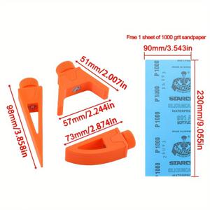 TEMU 3-in-1 취미 연마 도구 세트, 곡면용 다목적 샌드페이퍼 홀더, 미니 휴대용 수동 연마 키트, 1000 격자 샌드페이퍼가 있는 연마 클램프, 14세 이상 사용 가능