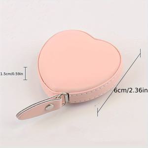 TEMU 하트 모양 미니 줄자 - 1pc 자동 접이식 측정 테이프, 1.5m/60인치 - 의류 측정용 휴대용 텔레스코픽 자 - 납이 함유되지 않은 비금속 날개 블레이드, 가정/사무실/학교 사용용으로 적합합니다.