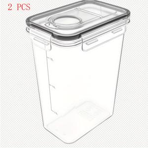 TEMU 2/4 세트, 시리얼 보관용 항아리, 2.0L 방습 쌀통 식품 정리함, 시리얼, 밀가루, 견과류, 간식용 투명 밀폐 플라스틱 항아리, 주입구가 있는 식품용기
