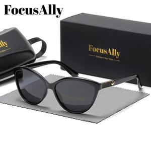 TEMU FocusAlly 여성용 레트로 캣아이 패션 안경 - 스타일리시 보호, TAC 렌즈 & PC 프레임, 블랙과 레드 악센트, 보호 케이스 및 천 포함, 캣아이 안경