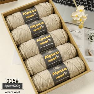 TEMU 500G 알파카 울 원사, 245 두꺼운 뜨개 바늘, 가을과 겨울 패션 선물을 위한 다색, 남성과 여성을 위한 DIY 뜨개질 재료 키트, 따뜻한 스웨터, 카디건, 스카프, 모자, 장갑, 울 바지 및 무릎 패드, 5개 묶음.|스카프|DIY|뜨개실