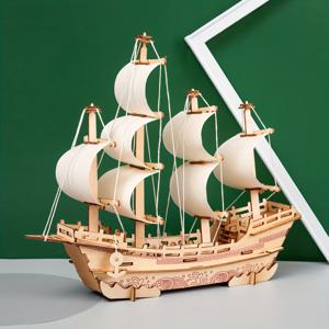 TEMU 1개 3D 나무 퍼즐 선박 모형 - 수공예 교육 예술 & 공예, 친구 및 형제자매를 위한 완벽한 선물, 방 장식에 완벽함