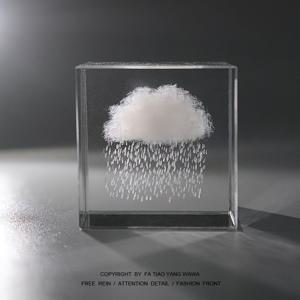 TEMU 3D 각인 유리 큐브, 소형 1.57인치, 천체銀河 및 태양계, 비 오는 구름, 달, 창의적인 생일 선물, 가정 및 침실 장식, 전원 필요 없음, , 크리스마스, 할로윈, 이스터, 추수 감사절에 적합합니다.