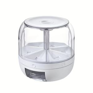 TEMU 대용량 360° 회전식 식품 디스펜서 - 누수 방지, 원터치 쌀 & 시리얼 보관용기, 주방 정리용, 소량 곡물, 콩