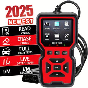 TEMU 2024 V519 전문 OBD2 스캐너 - USB 전원, 대부분의 자동차 엔진 라이트 확인을 위한 실시간 데이터 진단 도구