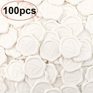 TEMU 50//150pcs 하트 왁스 봉인 스티커, 결혼식, 생일, 크리스마스용 자체 접착 플라스틱 봉인 - 녹색, 베이지, 흰색|실링왁스