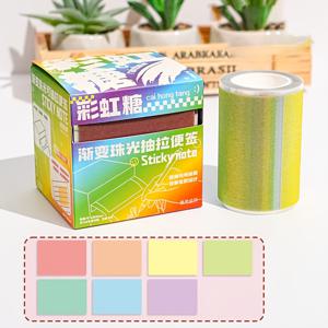 TEMU 화려한 그라데이션 진주광택 풀아웃 스티커 노트, 끈적끈적한 대용량 마킹 스티커 확장 스티커 잘못된 질문 메시지 스티커