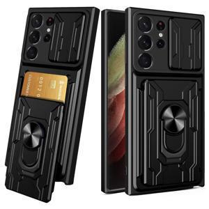 TEMU GalaxyS25 S24 S23 S22 Ultra A14 A32 A33 A35 A52 A53 A54 A55 A71 A73용 카메라 커버 + [전체 카메라 보호], 카드 홀더 지갑 모바일 폰 케이스 + 자석 링 홀더 + 차량용 자석 흡착, 충격 방지 및 내구성 있는 모바일 폰 케이스|카드지갑|지갑|S22케이스