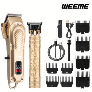 TEMU Weeme 전문용품, USB 충전식, 리튬 배터리, 헤어 트리밍 키트, 슬리크 디자인, USB 충전식 클리퍼, 헤어 커팅 도구