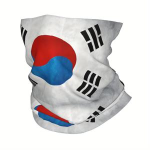 TEMU 남한 문화 예술 스카프 넥커치프 & 얼굴 마스크 - 축제, 스포츠, 야외 활동, 문화 행사용 가벼운 폴리에스터 한국 국기 디자인, 통기성 먼지 보호 | 생동감 있는 패턴 스카프 | 통기성 원단|태극기