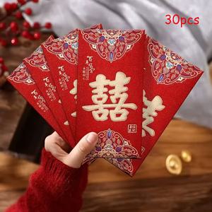 TEMU 30개 세트 우아한 전통 중국식 결혼 선물 봉투 - 금박 장식 신부와 신랑을 위한 행운의 돈봉투, 웨딩 및 설날 기념용, 새해 돈주머니 | 정교한 패턴 디자인, 화려한 봉투