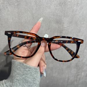 TEMU 남성과 여성을 위한 라운드 프레임 안경, 가벼운 풀 림 안경, 금속 힌지, PC 렌즈 및 프레임, 안개 방지 천 포함, 사무실 및 학생용 - 2024년 패션 안경