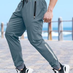 TEMU [1pc 남성 스포츠 수트 팬츠] 남성 폴리에스테르 스포츠 수트 팬츠, 통기성, 자외선 차단, 휴대용, 약간의 신축성 있는 재질, 애플리케이션, 프린트 디자인, 신축성 있는 허리띠, 골프, 러닝, 하이킹, 캐주얼 & 스포츠 웨어, 올 시즌용|골프웨어