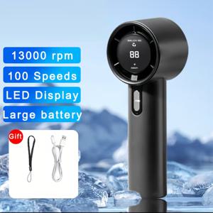TEMU 휴대용 핸드 헬드 팬, 13000rpm 초고속 쿨링, 100레벨 슈퍼 파워 USB 팬, 대형 배터리 용량, 미니 휴대용 팬, USB 충전식, 파워 뱅크 기능, 가벼움, 소형, 야외 활동에 적합|보조배터리|USB|USB
