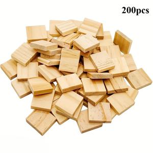TEMU 200개 미완성 나무 문자 타일, DIY 공예용 빈 나무 사각형, 방 장식, 레이저 조각 및 조각, 예술 프로젝트