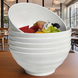 TEMU 6개 세트 24oz 대형 줄무늬 라면 그릇, PP 플라스틱, 원형, 전자레인지 및 식기세척기 안전, 미끄럼 방지, 야외 휴대용 국물 그릇, 핫팟, 가족 모임, 휴일 테마