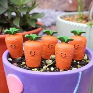 TEMU 5개 미니 당근 조각상, 야외 마당을 위한 필수 장식, 섬세하고 컴팩트, 마당, 발코니, 화단에 적합, 자연의 즐거움을 높이는, 부활절 선물, 여름 수확 선물