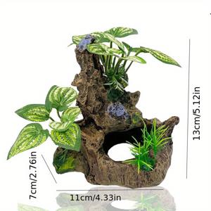 TEMU 1pc 인공 아쿠아리움 식물 장식 - 현실적인 PVC 플라스틱 물풀, 물고기 탱크 및 파충류 서식지용, 생동감 있는 녹색 잎 디자인, 수중 애완동물 및 가정 장식에 완벽, 아쿠아리움 장식