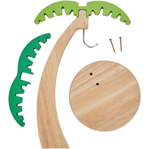 TEMU 수제 나무 바나나 트리 행거 | 잎 장식이 있는 다목적 과일 보관 선반 | 스타일리시한 주방 정리대 (바나나, 포도 등) | 천연 목재 마감 | 데코레이티브 과일 전시대, 카운터탑 과일 디스플레이 | 재미있는 디자인 | 인조 잎 장식, 활용성 후크