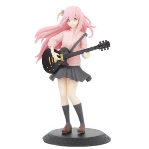 TEMU 애니메이션 기타 소녀 피규어 - 핑크 머리, 블랙 의상 & 골든 기타 PVC 수집품, 높이 15cm, 애니메이션 팬을 위한 완벽한 선물, 집이나 사무실 장식용, 가족 및 친구를 위한 휴일 장난감