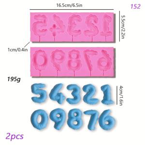 TEMU 0-9 숫자 풍선 모양을 위한 2개 실리콘 폼 - DIY 촛불 만들기, 베이킹, 파티 장식에 완벽, 베이킹 폼|숫자 풍선 폼|실리콘 재질, 숫자 폼