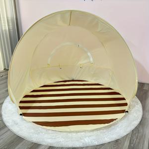 TEMU 1pc 자동 즉시 팝업 선쉘, 휴대용 비치 텐트, 비수면 방지, 자외선 차단, 간단한 폐쇄 시스템, 무료로 제공되는 작은 휴대용 바구니 포함