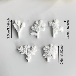 TEMU 5pcs 꽃과 잎 폴리머 클레이 스탬 모드 세트, 플라스틱 재질, 꽃 폴리머 클레이 커터 및 소프트 클레이 커터 포함, DIY 보석 만들기 및 클레이 크래프용