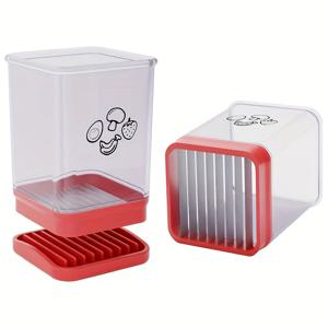 TEMU 2-in-1 수동 야채 퀵 초퍼 & 퀵슬라이서 컵, 내구성 있는 스테인리스 스틸 블레이드, 식기세척기 사용 가능, 휴대용 다기능 주방 도구로 슬라이스 및 다이싱 - 양파, 버섯 등에 완벽함, 야채 슬라이서와 초퍼|야채다지기