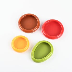TEMU 4pcs 대용량 실리콘 과일 보관 상자, 투명 식품 보관 상자 세트 - 신선함 유지, 재사용 가능, 밀폐형, 쌓을 수 있는, BPA 없는 , 양파, 레몬, 감자, 야채 및 과일용 용기 - 쉽게 보는, 냉장고 및 냉동고 안전