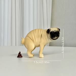 TEMU 푸들 개 미니어처 PVC 애완 동물 장식 조각 - 푸들을 녹색 식물로 장식한 사실적인 미니어처, 가정, 사무실, 또는 자동차 액세서리에 이상적, 애완 동물 액세서리 | 재미있는 개 디자인 | 내구성 있는 플라스틱