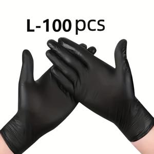 TEMU 100개 중량 니트릴 장갑, 방수, 실내 및 실외 사용을 위한 양면 - 가정 청소, 주방 및 실외 작업에 적합, 파우더 없는, 양손 사용 가능 디자인