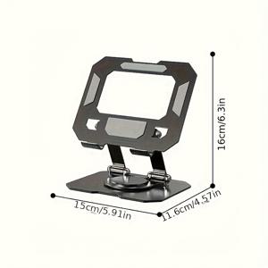 TEMU 1pc 탄소강 접이식 태블릿 스탠드, 360도 회전 베이스, 4-15인치 폰/태블릿용 조절 가능한 스윔블 홀더, 최신 장치용 다기능 휴대용 데스크탑 액세서리, 휴대용 태블릿 스탠드 | 세련된 태블릿 스탠드 | 내구성 있는 금속 스탠드, 태블릿 홀더|태블릿