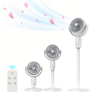 TEMU USB 전원 공기 순환기 팬, 5단계 속도 설정, 원격 제어, 조절 가능한 높이, 타이밍 기능, 조용한 작동, 가정, 사무실 및 기숙사 사용에 적합 - 화이트
