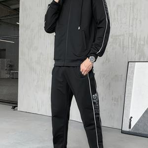TEMU 남성용 캐주얼 스포츠 패션 지퍼 9포인트 팬츠 슈트