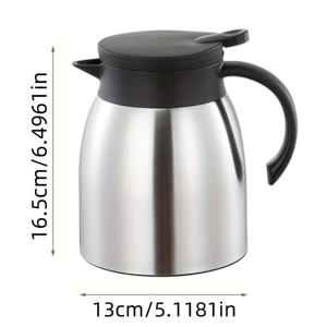 TEMU 1개 스테인리스 커피 포트와 차 인퓨저, 이중벽 진공 단열 주전자, 1.0L 열차라프 가정용, 전기 필요 없음