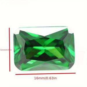 TEMU 1pc 고급 수작업 라운드 랩 성장 합성 에메랄드 12mmx16mm, VVS1 그린 지르코니아, 전원 필요 없음, 올 시즌, 일상 및 파티 착용용, 여성용 패션 개인화 링