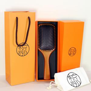 TEMU 1pc 고급 너도밤나무 헤어 브러쉬 에어 쿠션, 나일론 브리스틀 마감 빗 일반 모발용, 기프트 박스 및 휴대용 가방이 포함된 마사지 나무 헤어브러쉬