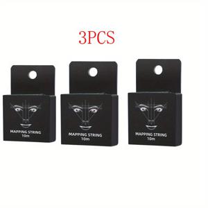 TEMU 3pcs 눈썹 매핑 스트링 키트, 냄새 없는 폴리에스터 브러시 포함 - 정확한 눈썹 및 얼굴 털 디자인을 위한 10m 스트링 포함, 눈썹 디자인 키트 | 얼굴 털 디자인 | 냄새 없는 브러시|지도