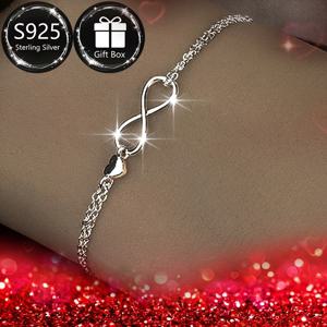 TEMU 925 스테인리스 실버 하트 펜던트 브레이슬릿, 큐빅 자이콘티아 포함 - 클래식 및 심플한 디자인, 일상적인 착용, 결혼식, 데이 등에 완벽 - 선물 상자 포함, 일상용 액세서리|우아한 액세서리|내구성 있는 브레이슬릿, 실버 브레이슬릿