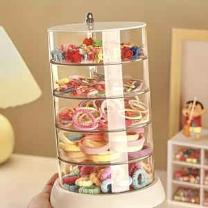 TEMU 3/4/5-Tier 회전 보석 정리함 - 투명 산화 방지 보관함, 헤어 액세서리 및 반지용, 다목적 흰색 플라스틱 디스플레이 박스, 분리기, 의상 테이블용, 보석 정리함 및 보관함|화장대
