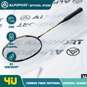 TEMU ALP SL 원래 배드민턴 라켓 합성 탄소, 4U 22-26파운드 지원, 공격 라켓, 2 배드민턴 라켓 + PVC 라켓 가방 선물 세트