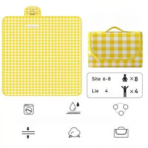 TEMU 200cm*200cm 야외 피크닉 매트, 두꺼운 피크닉 담요, 접이식 및 휴대용 가방 포함, 세척 용이, 피크닉/아웃도어 텐트 매트 또는 캠핑 매트에 적합|캠핑매트